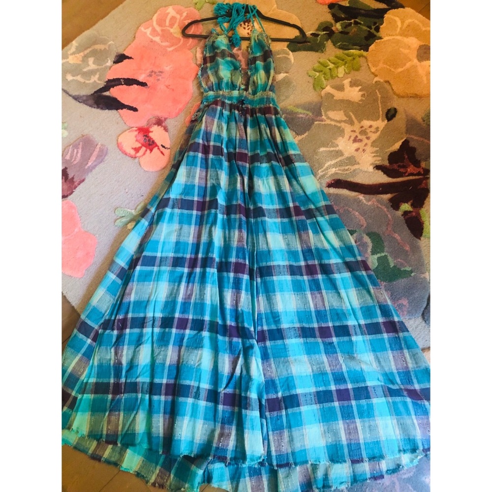 Free People Look Into the Sun Plaid Maxi Dress NWT - Picture 5 of 7